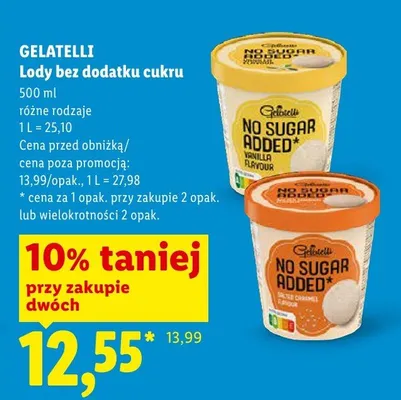 Lody bez dodatku cukru Gelatelli promocja w Lidl