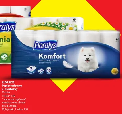 Papier toaletowy Floralys Komfort 3-warstwowy promocja w Lidl