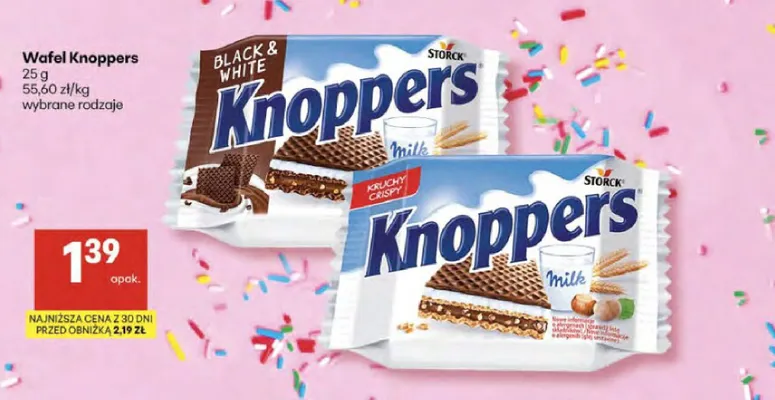 Wafel Knoppers Black & White Storck promocja w Delikatesy Centrum