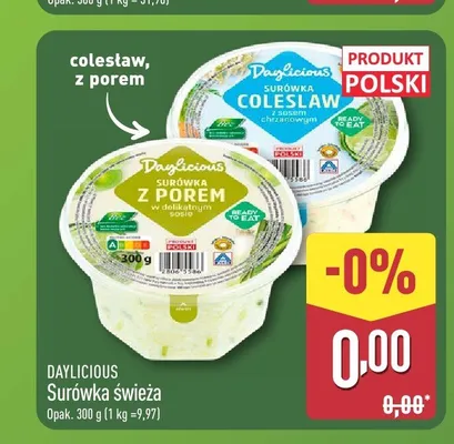Surówka świeża Coleslaw Daylicious promocja w Aldi
