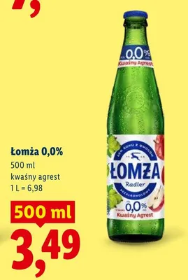 Piwo bezalkoholowe Łomża 0,0% kwaśny agrest promocja w Lidl