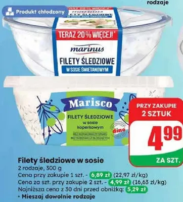 Śledzie w sosie śmietanowym promocja w Dino