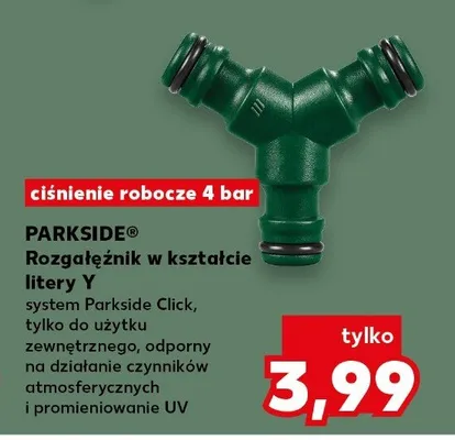 Rozgałęźnik w kształcie litery Y system Parkside Click, tylko do użytku zewnętrznego, odporny na działanie czynników atmosferycznych i promieniowanie UV promocja w Kaufland