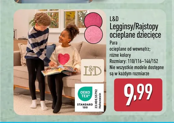 Rajstopki ocieplane dziecięce L & D promocja w Aldi