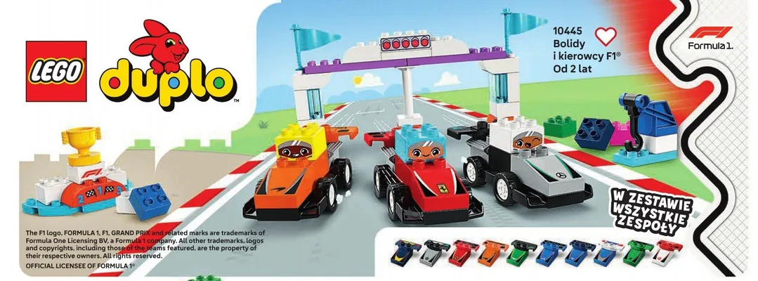 Klocki LEGO Duplo 10445 Bolidy i kierowcy F1 promocja w LEGO