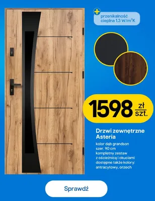 Drzwi zewnętrzne Asteria promocja w Castorama