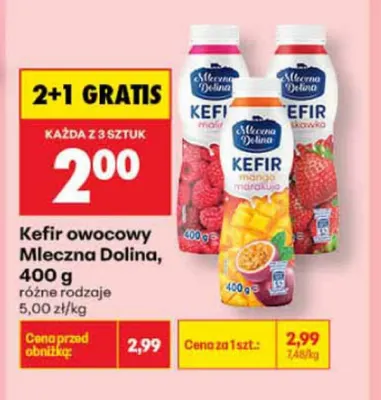 Kefir owocowy Mleczna Dolina promocja w Biedronka