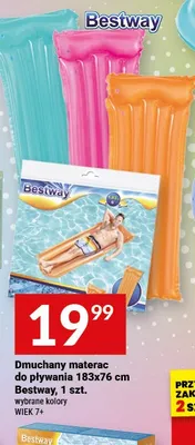 Dmuchany materac do pływania Bestway 183x76cm promocja w Twój Market