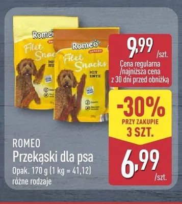 Przekąski dla psa Romeo Filet Snacks promocja w Aldi