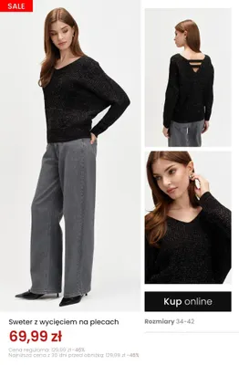 Sweter z wycięciem na plecach promocja w Top Secret