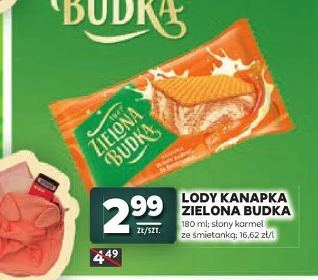 Lody kanapka Zielona Budka słony karmel ze śmietanką promocja w Stokrotka