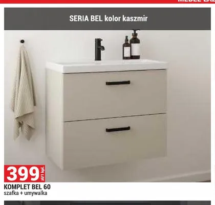 Komplet mebli łazienkowych Bel 60 szafka z umywalką promocja w Merkury Market