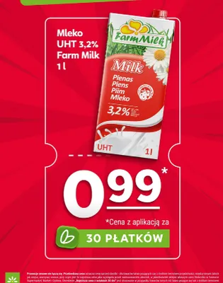 Mleko UHT 3,2% promocja w Stokrotka