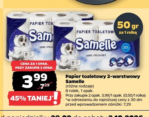 Papier toaletowy 2-warstwowy Samelle promocja w Netto