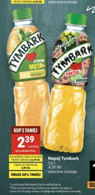 Napój Tymbark cytryna miętą promocja w Delikatesy Centrum