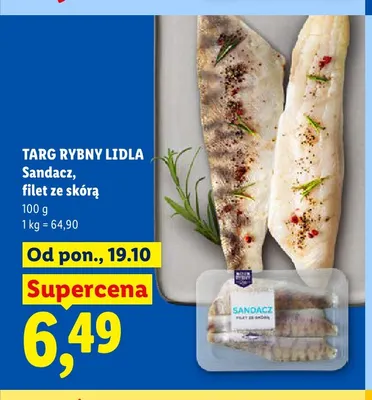 Sandacz filet ze skórą Targ Rybny Lidla promocja w Lidl