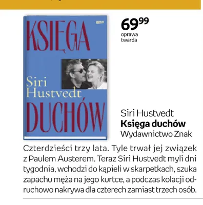 Książka Księga duchów Siri Hustvedt promocja w Empik