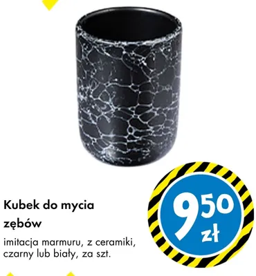 Kubek do mycia zębów biały promocja w Tedi