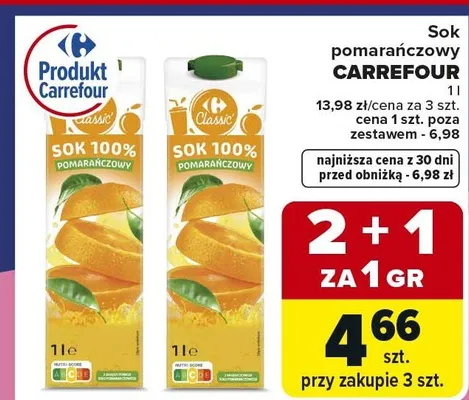 Sok pomarańczowy promocja w Carrefour Market