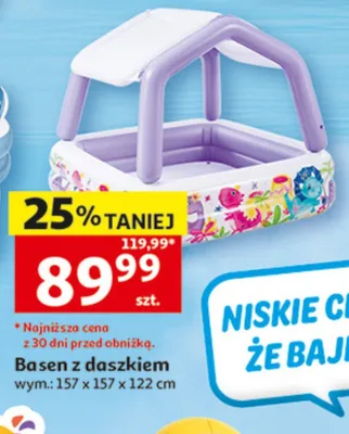 Basen z daszkiem wym.: 157x157x122cm promocja w Auchan