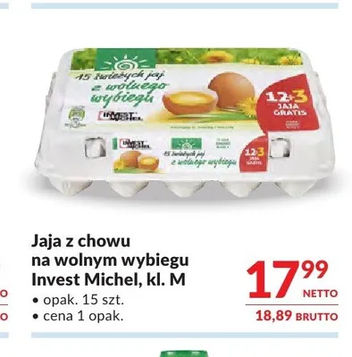Jaja z chowu na wolnym wybiegu Invest Michel kl. M promocja w Makro