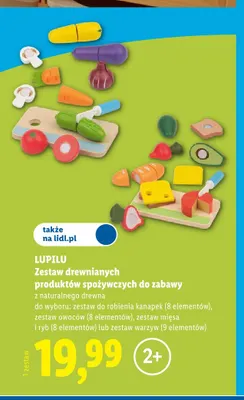 Zestaw drewnianych produktów spożywczych do zabawy zestaw do robienia kanapek Lupilu promocja w Lidl