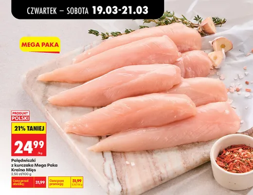 Polędwiczki z kurczaka Mega Paka Kraina Mięs promocja w Biedronka