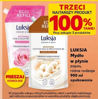 Mydło w płynie Luksja Creamy & Soft Cotton Milk & Provitamin B5 promocja w Kaufland