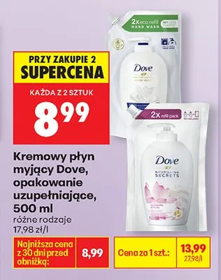 Kremowy płyn myjący, opakowanie uzupełniające różne rodzaje promocja w Biedronka