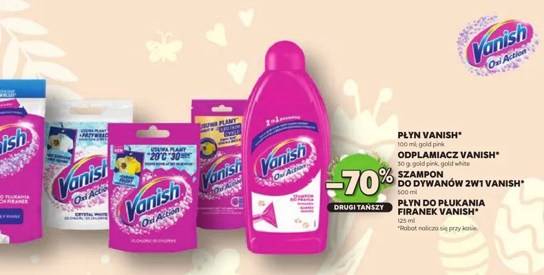 Szampon do dywanów 2w1 Vanish promocja w Stokrotka