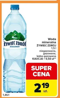 Woda mineralna niegazowana, gazowana, lekko gazowana promocja w Carrefour Express