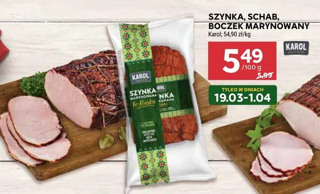 Szynka, schab, boczek marynowany promocja w Stokrotka