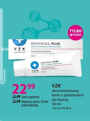 Skoncentrowany krem z pantenolem do twarzy VZK Panthenol Plus promocja w Hebe