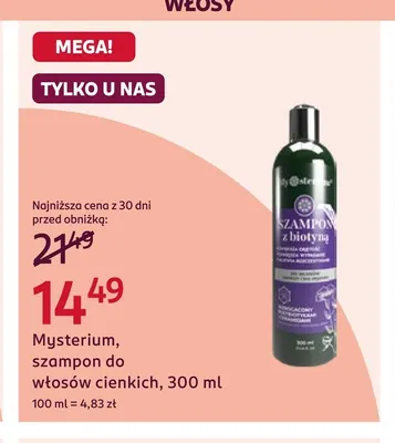 Szampon do włosów cienkich Mysterium promocja w Rossmann