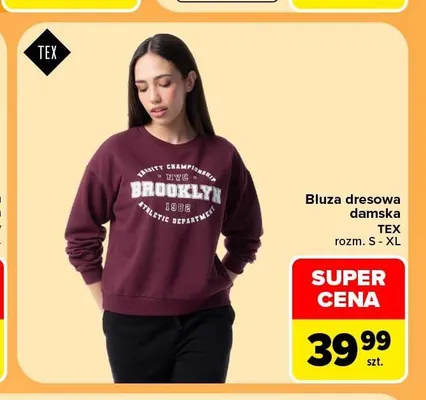 Bluza dresowa damska TEX promocja w Carrefour
