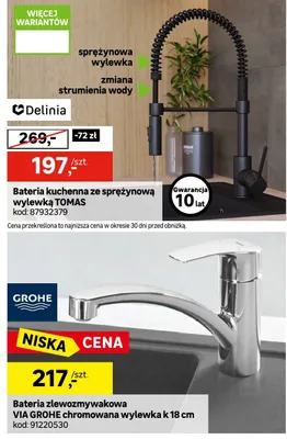 Bateria kuchenna ze sprężynową wylewką TOMAS promocja w Leroy Merlin