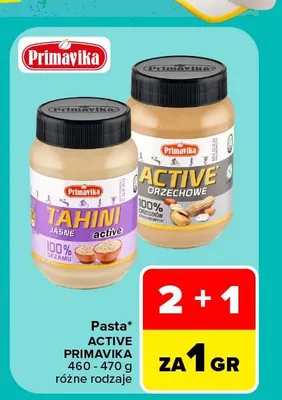 Pasta tahini jasne 100% sezamu Active Primavika promocja w Carrefour