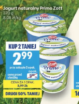 Jogurt naturalny Primo Zott promocja w Delikatesy Centrum