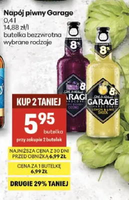 Napój piwny Garage Hardcore Lemon & Lime Shock promocja w Delikatesy Centrum