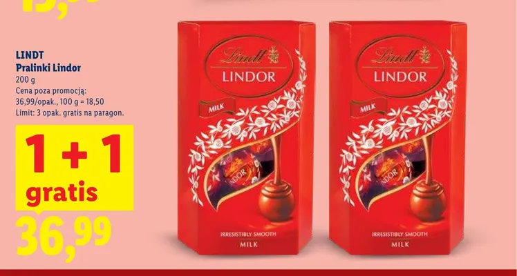 Pralinki Lindor Lindt promocja w Lidl