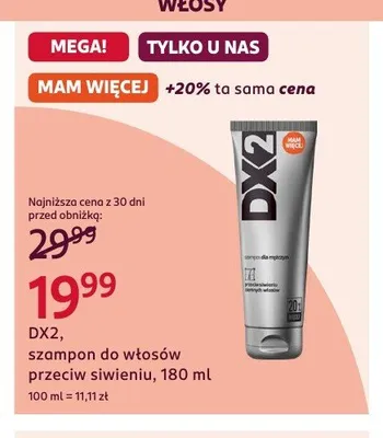 Szampon do włosów przeciw siwieniu DX2 promocja w Rossmann