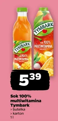 Sok 100% multiwitamina butelka, karton promocja w Netto
