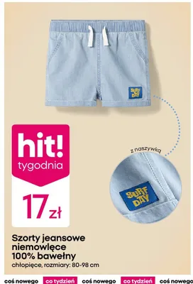 Szorty jeansowe niemowlęce 100% bawełny promocja w Pepco