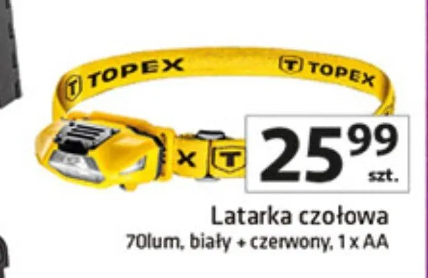 Latarka czołowa 70lum, biały + czerwony, 1 x AA promocja w Auchan
