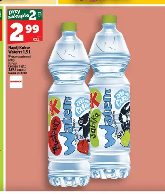 Napój Kubuś Waterrr o smaku jabłkowym promocja w TOPAZ