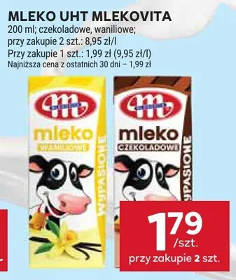 Mleko uht czekoladowe, waniliowe promocja w Stokrotka