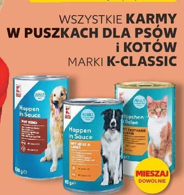 Karma dla kotów w puszce K-Classic Häppchen in Gelee z indykiem i jagnięciną promocja w Kaufland