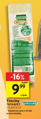 Trociny TATRAPET 15 l, 0,67 zł / 1 l promocja w Intermarche