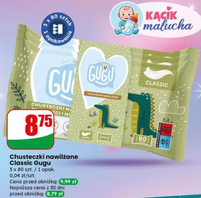 Chusteczki nawilżane Classic promocja w Dino