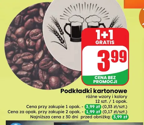 Podkładki kartonowe promocja w Dino